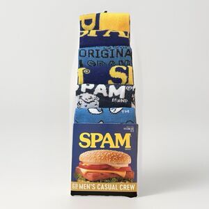 Bioworld Spam 6pair‎ Crew Socks Mens  Size 8-12 NIB
